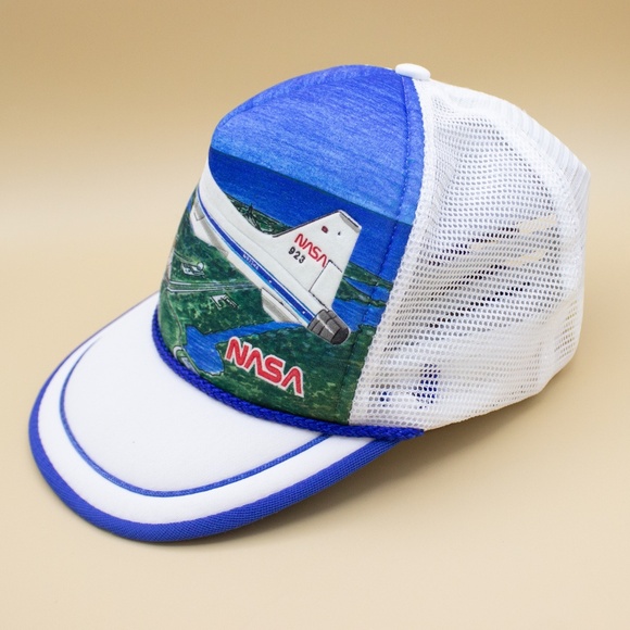 Vintage 80s NASA Kennedy Space Center Kandi Tops Foam front Mesh back Youth size - Picture 3 of 7